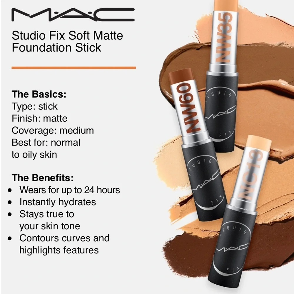 ✨ MAC STUDIO FIX SOFT MATTE FOUNDATION STICK / Shade: NC16